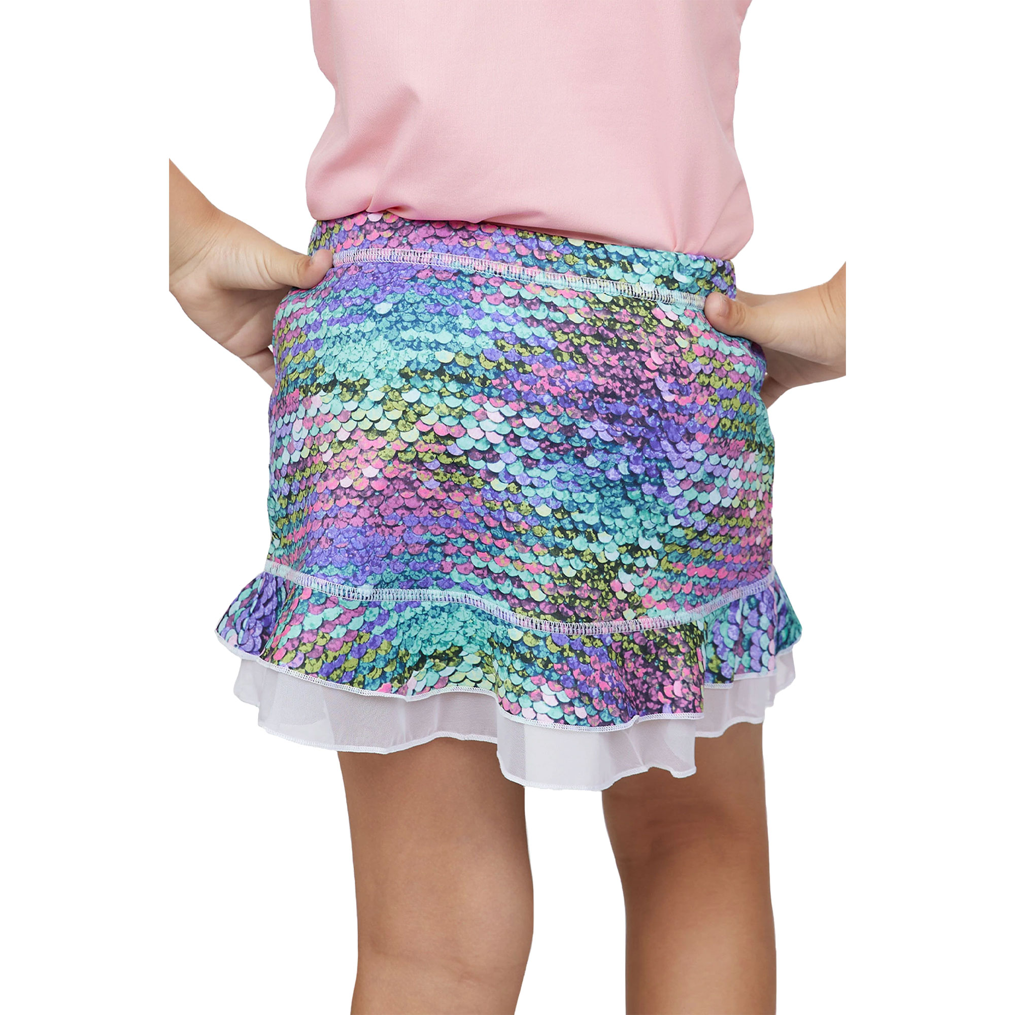 Sofibella UV Colors Ruffle 11in Girls Tennis Skirt - Picture 18 of 23