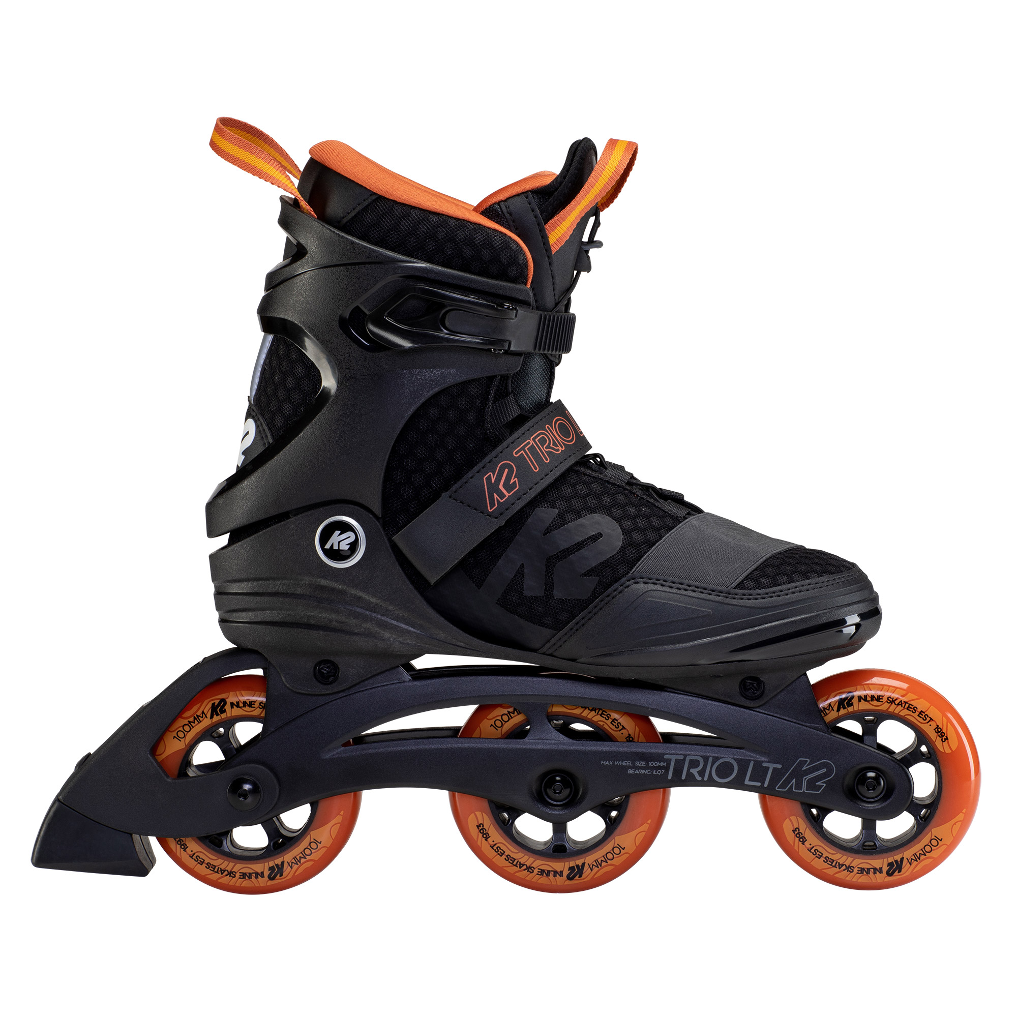 K2 Trio LT 100 Black Orange Mens Urban Inline Skates - Picture 5 of 6