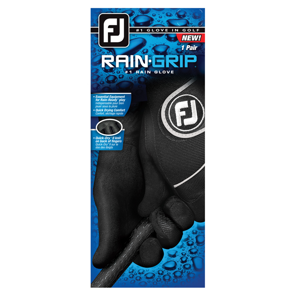 FootJoy RainGrip Paar schwarze Herren Golfhandschuhe - Bild 3 von 5