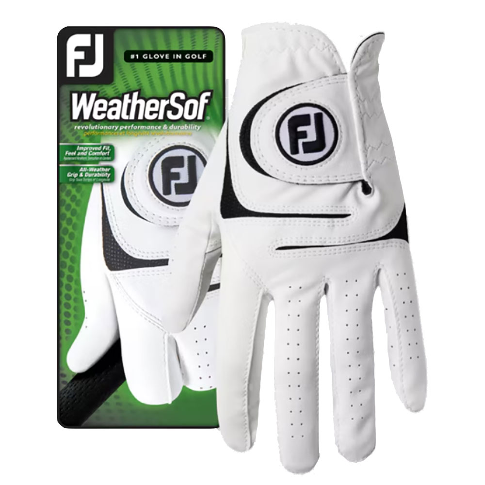 Gant de golf homme FootJoy WeatherSof blanc/noir - Photo 5/6