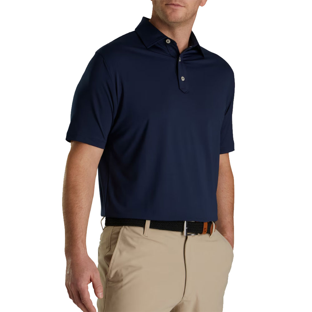 FootJoy Solid Lisle TF Navy Mens Golf Polo 15390₽