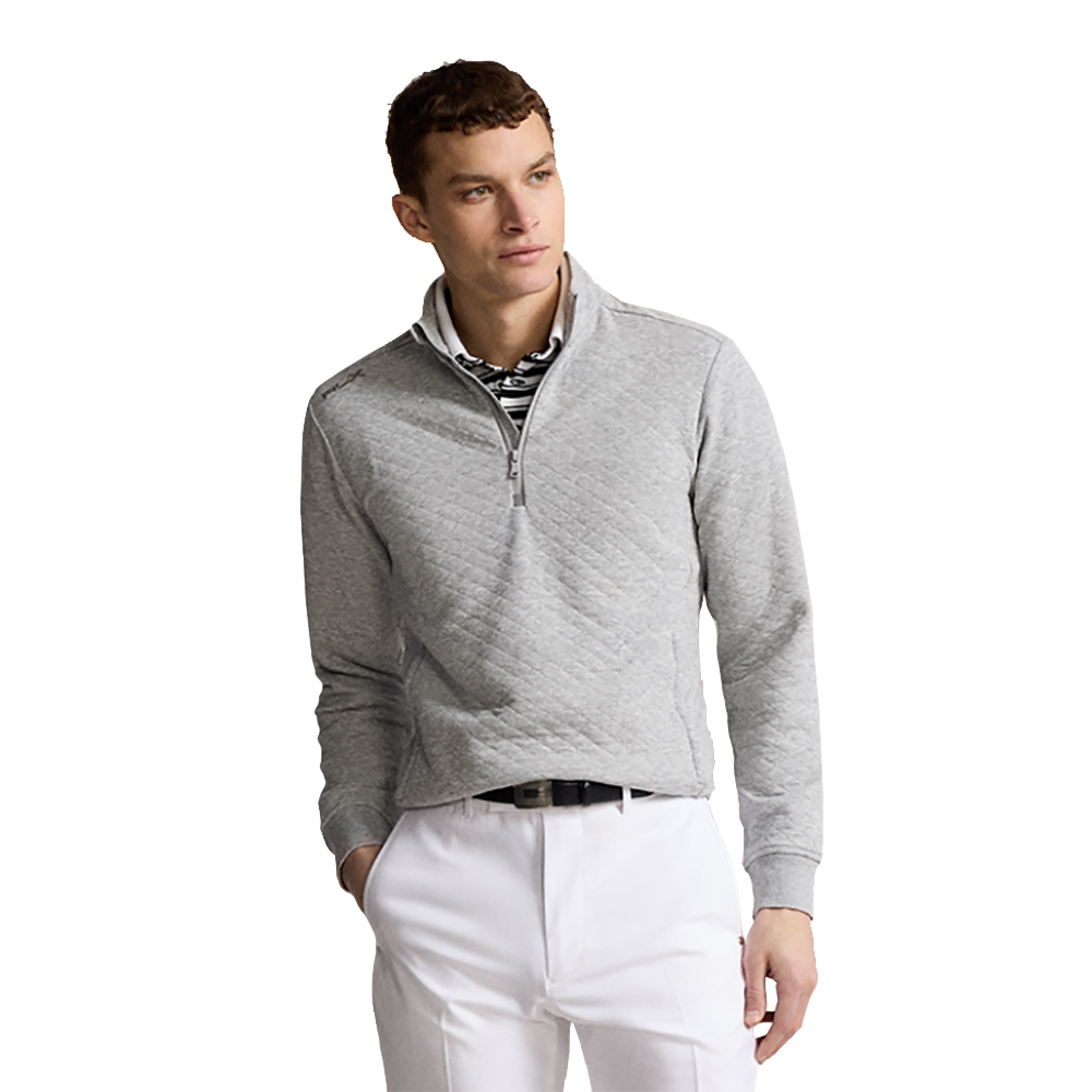 メンズウェア Ralph Lauren polo golf swing top RLX Polo Golf Quilted Quarter-Zip Andover Heather Mens Golf