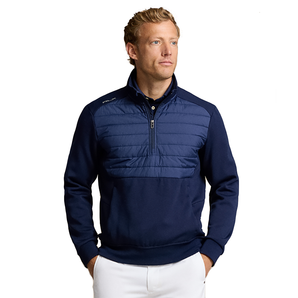 Мужской пуловер для гольфа RLX Polo Golf Heavytech Wool Hybrid 14 на темно-синей молнии 32190₽