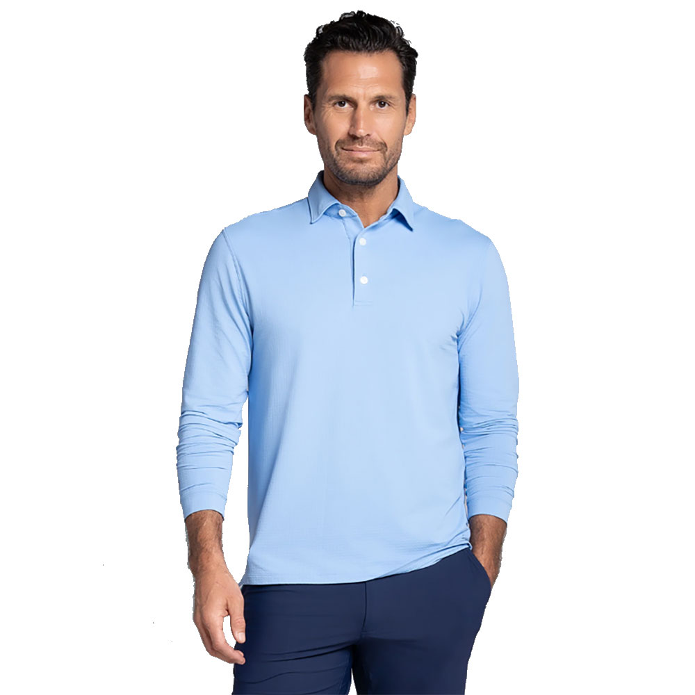 Однотонное мужское поло для гольфа Ibkul Essential с длинным рукавом