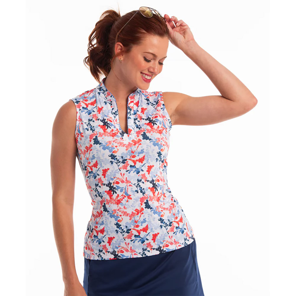 Женское поло для гольфа с коротким рукавом и цветочным принтом EP New York Vine